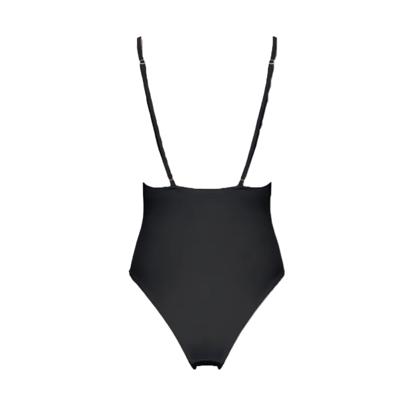 LIA One-Piece - Black Back View Clean Edges