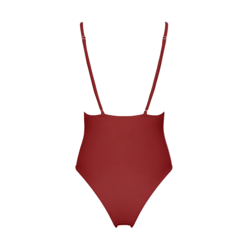 LIA One-Piece - Burgundy Back View No Watermark